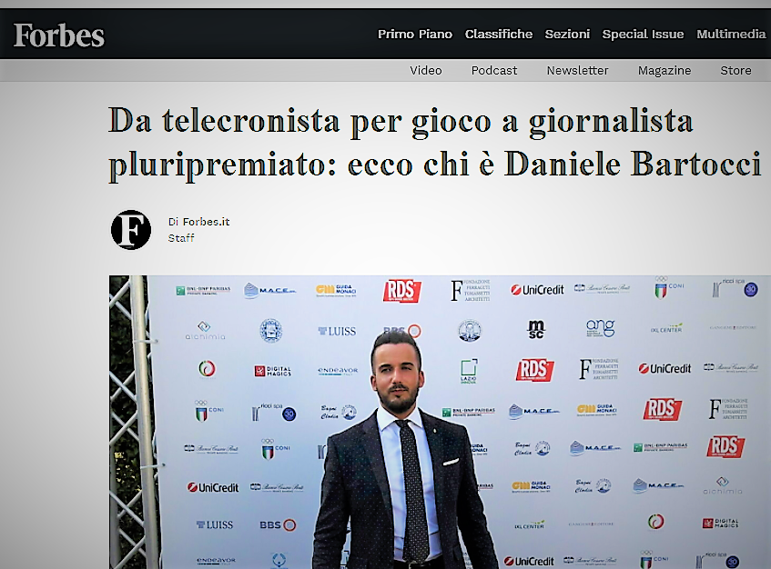 DANIELE BARTOCCI SU FORBES DA TELECRONISTA DI VIDEOGAME A GIORNALISTA